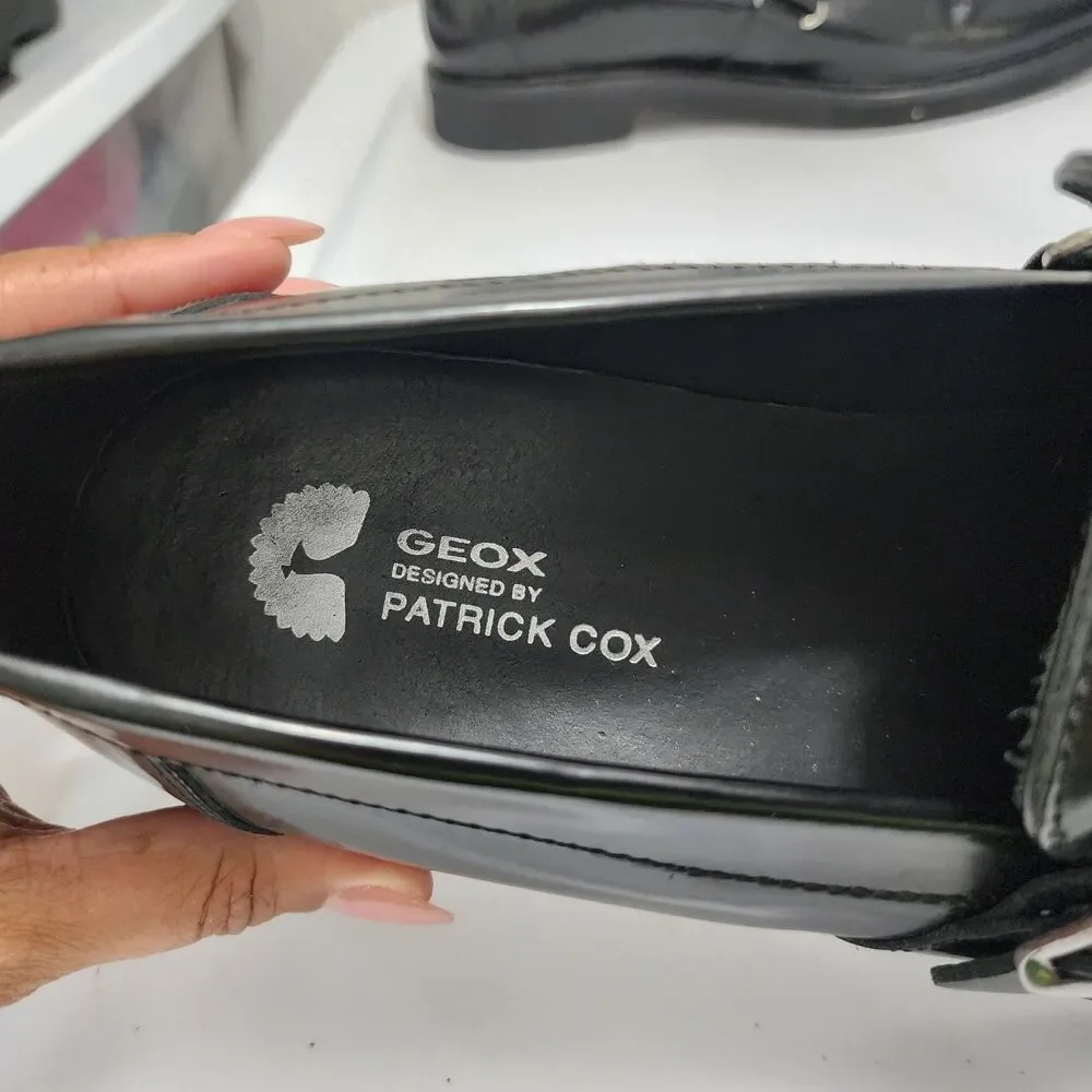 Geox Patrick Cox glossy black leather monk-strap Hybrid Dress loafers US13 EU46